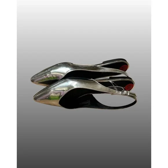 “Madden Girl” Slingback Metallic Silver Mirror Flats Size 10 *New - Picture 5 of 6